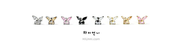 ear_studs_piercing_Cartilage_16g_316l_Stainless_Steel_earring_korean_asian_style_barbell_Butterfly_gem_cubic_cz