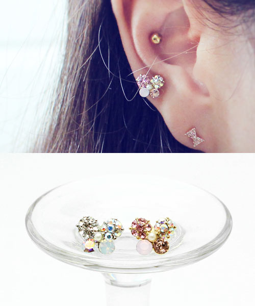 16G Cartilage Stud Helix Earring Piercing Crystal Tragus Conch