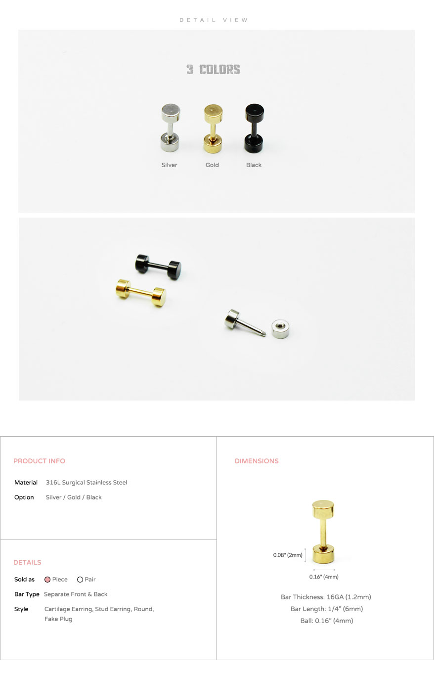 ear_studs_piercing_Cartilage_earrings_16g_316l_Surgical_Stainless_Steel_korean_asian_style_jewelry_fake_plug_Gauge_cheaters_round_5