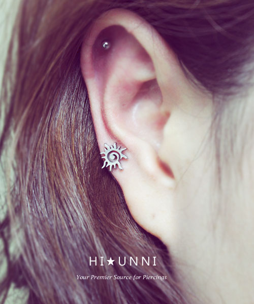 16g Sunburst Barbell Ear Piercing Stud Cartilage Earring Tragus