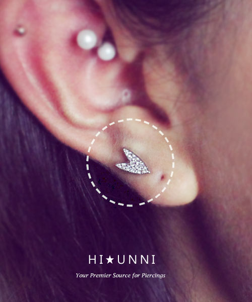 16g Cz Heart Ear Piercing Stud Barbell Cartilage Earrings Tragus Helix Conch Earring 316l Surgical Steel Sold As