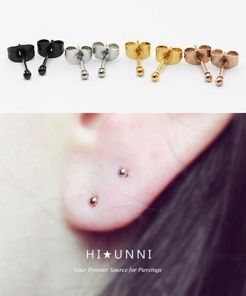 surgical stainless steel ball earrings