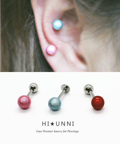 Helix Conch Tragus Earring 1pc labret bar Piercing Ear Stud HiUnni 16g Triangle Cartilage Earring Optional 